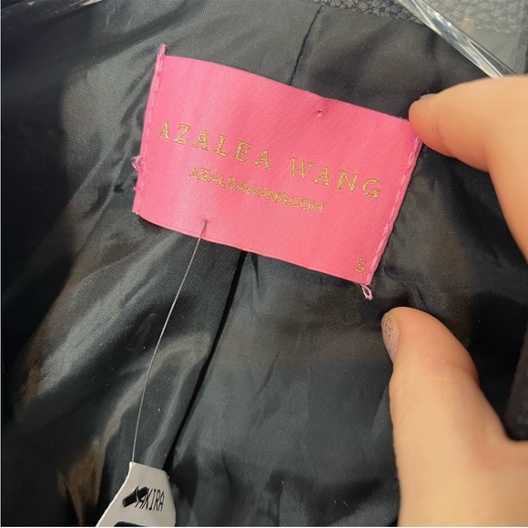 Azalea Wang NWT black studded floral faux leather jacket S - Picture 4 of 12